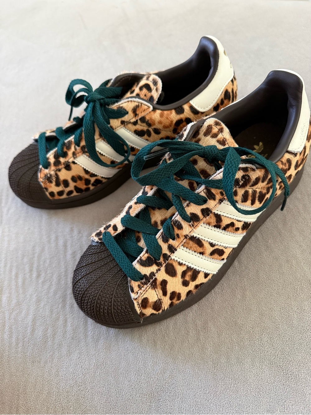 Adidas Women's Leopard Print Low-Top Sneakers in Brown - Picture 8 of 13